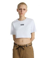 Vans Koszulka w kolorze białym rozmiar: M. Białe bluzki damskie Vans, m, bez wzorów, z bawełny, bez kołnierzyka, bez ramiączek. Za 87.95 zł.