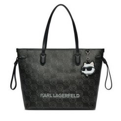 Torebka KARL LAGERFELD. Czarne shopper bag KARL LAGERFELD, bez wzorów, bez dodatków. Za 589.99 zł.
