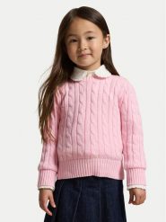 Polo Ralph Lauren Sweter 312901316010 Różowy jasny Regular Fit. Czerwone swetry dziewczęce Polo Ralph Lauren, bez wzorów, z bawełny, bez kołnierzyka, bez ramiączek. Za 519.99 zł.