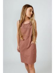 SKFK Sukienka "Pinafore" w kolorze szaroróżowym rozmiar: M. Różowe sukienki damskie SKFK, bez wzorów, bez ramiączek. Za 86.99 zł.