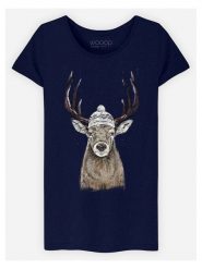 WOOOP Koszulka w kolorze granatowym rozmiar: S. Niebieskie koszulki damskie Wooop, s, bez wzorów, z bawełny, bez kołnierzyka, bez ramiączek. Za 56.99 zł.