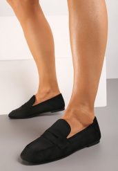 Czarne Klasyczne Płaskie Mokasyny Wsuwane z Ozdobnym Paskiem Ianestia. Czarne mokasyny damskie Born2be, z jeansu, bez obcasa. Za 44.99 zł.