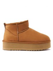 Mandel Botki "Noa" w kolorze jasnobrązowym rozmiar: 41. Brązowe botki damskie Mandel, z materiału, bez obcasa, bez zapięcia. Za 174.43 zł.