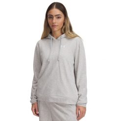 Bluza damska z kapturem Under Armour Rival Terry. Szare bluzy damskie Under Armour, l, bez wzorów, z bawełny, z kapturem. Za 263.50 zł.