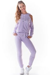 Dresowe Spodnie z Cienkiej Dzianiny - Purpurowe. Fioletowe spodnie dresowe damskie Infinite You, l, bez wzorów, z bawełny. Za 167.90 zł.
