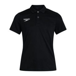 Koszulka T-Shirt damski Speedo Club Dry Polo. Czarne koszulki damskie Speedo, l, bez wzorów, bez kołnierzyka, bez ramiączek. Za 74.99 zł.