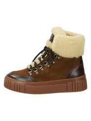 GANT Footwear Skórzane botki zimowe "Snowmont" w kolorze jasnobrązowo-kremowym rozmiar: 37. Brązowe botki damskie GANT Footwear, na zimę, z wełny, bez obcasa, na platformie, bez zapięcia. Za 296.56 zł.