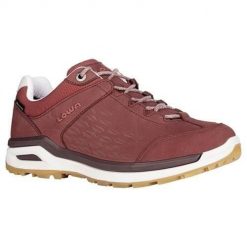 Buty trekkingowe damskie Lowa Locarno Low Gtx. Czerwone obuwie trekkingowe damskie Lowa, z materiału, bez zapięcia. Za 617.25 zł.