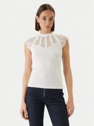 Morgan Bluzka 222-DEMANE Biały Regular Fit. Białe bluzki damskie Morgan, m, bez wzorów, z syntetyku, bez kołnierzyka, bez ramiączek. Za 179.99 zł.