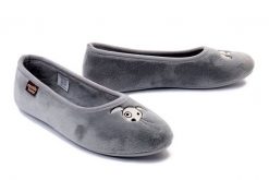 MANITU 340059-09 grau, kapcie damskie. Szare kapcie damskie Manitu, z polaru. Za 159.90 zł.