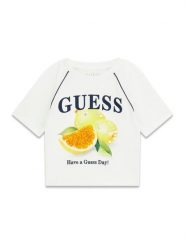 Guess Kids Tank top 181657 Biały Classic Fit. Białe koszulki i t-shirty dziewczęce Guess, z aplikacjami, z bawełny, bez kołnierzyka, bez ramiączek. Za 114.99 zł.