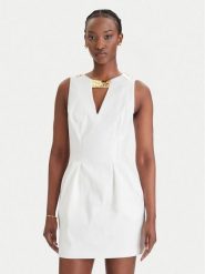 Elisabetta Franchi Sukienka koktajlowa AB-856-61E2-V490 Biały Regular Fit. Białe sukienki damskie Elisabetta Franchi, bez wzorów, z bawełny, wizytowe, bez ramiączek. Za 2,089.00 zł.