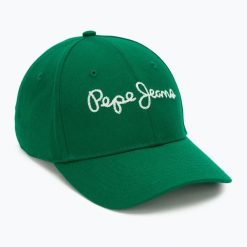Czapka z daszkiem Pepe Jeans Mallon Cap. Zielone czapki z daszkiem damskie Pepe Jeans, na zimę, bez wzorów, z jeansu. Za 119.99 zł.