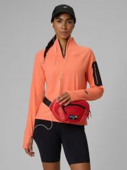 4F Bluza trekkingowa slim bez kaptura damska - pomarańczowa S. Brązowe bluzy damskie 4F, l, bez wzorów, bez kaptura. Za 179.99 zł.