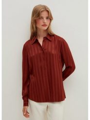 STEFANEL Bluzka w kolorze czerwonobrązowym rozmiar: 38. Brązowe bluzki damskie Stefanel, bez wzorów, z wiskozy, bez kołnierzyka, bez ramiączek. Za 60.73 zł.