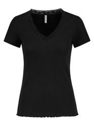 Eight2Nine Koszulka w kolorze czarnym rozmiar: XS. Czarne koszulki damskie Eight2Nine, xs, bez wzorów, z koronki, bez kołnierzyka, bez ramiączek. Za 43.99 zł.