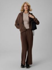 4F Spodnie dresowe z szerokimi nogawkami damskie - brązowe M. Brązowe spodnie dresowe damskie 4F, m, bez wzorów, z dresówki. Za 189.99 zł.
