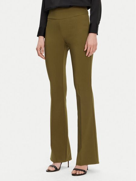 Rinascimento Spodnie materiałowe CFC0122830003 Khaki Regular Fit. Brązowe spodnie materiałowe damskie Rinascimento, bez wzorów, z materiału. Za 209.99 zł.