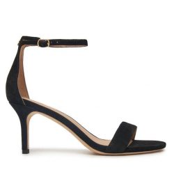 Sandały LAUREN RALPH LAUREN. Czarne sandały damskie Lauren Ralph Lauren, bez wzorów, bez obcasa, na szpilce, bez zapięcia. Za 629.99 zł.