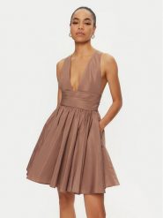 PINKO Sukienka koktajlowa Casalfermo 102777 Y3LE Brązowy Regular Fit. Brązowe sukienki damskie Pinko, bez wzorów, z syntetyku, wizytowe, bez ramiączek. Za 849.99 zł.