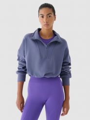 4F Bluza dresowa bez kaptura damska 4F x Anna Lewandowska - granatowa L. Niebieskie bluzy damskie 4F, l, bez wzorów, z bawełny, bez kaptura. W wyprzedaży za 119.99 zł.