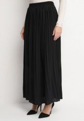 Czarna Spódnica o Rozkloszowanym Kroju z Plisami i Gumką w Talii Ulithra. Czarne spódnice damskie Born2be, na co dzień, l, bez wzorów, eleganckie, maxi. Za 59.99 zł.