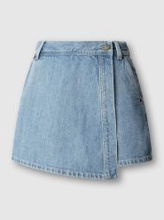 Pepe Jeans Spódnico-spodenki w kolorze błękitnym rozmiar: W28. Niebieskie spódnice damskie Pepe Jeans, z aplikacjami, z jeansu, mini. Za 180.06 zł.