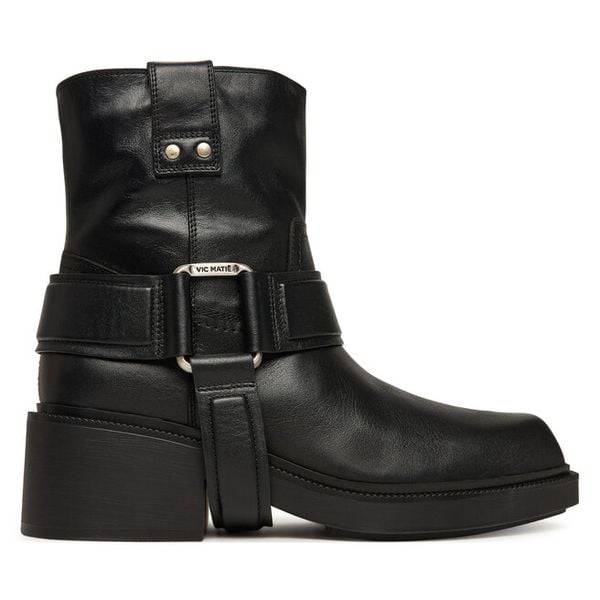 Botki Vic Matié. Czarne botki damskie Vic Matié, bez obcasa, na słupku, bez zapięcia. Za 1,419.00 zł.