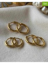 Luseera Kolczyki-kreole (3 pary) rozmiar: onesize. Żółte kolczyki damskie Luseera, ze stali. Za 57.60 zł.