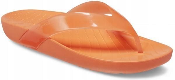 Japonki Dla Dorosłych Crocs Splash Glossy Flip. Brązowe klapki damskie Crocs, bez wzorów, z materiału, bez obcasa, bez zapięcia. Za 99.99 zł.
