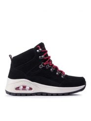 Skechers Trapery Uno Rugged One 155220/BLK Czarny. Czarne trapery damskie Skechers, ze skóry, bez zapięcia. Za 519.99 zł.