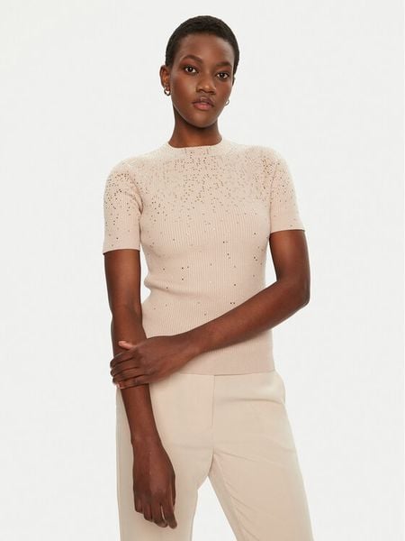 Marciano Guess Sweter 5RGR14 5821Z Beżowy Regular Fit. Brązowe swetry klasyczne damskie Marciano Guess, xxs, z wiskozy, bez kołnierzyka. Za 279.99 zł.