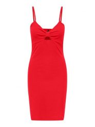 ONLY Sukienka letnia Janna 15343601 Czerwony Slim Fit. Czerwone sukienki damskie Only, bez wzorów, z syntetyku, bez ramiączek. Za 119.99 zł.