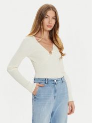 TWINSET Sweter 242TP3132 Écru Slim Fit. Swetry klasyczne damskie Twinset, xs, z wiskozy, bez kołnierzyka. Za 879.99 zł.