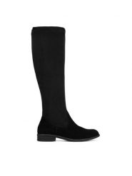 Lasocki Kozaki RST-MERLOT-01 Czarny. Czarne kozaki damskie Lasocki, ze skóry, bez obcasa, na płaskiej podeszwie, bez zapięcia. Za 289.99 zł.