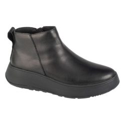 Buty FitFlop F-Mode GM2-090 czarne. Czarne botki damskie z gumy, bez obcasa, bez zapięcia. Za 679.05 zł.