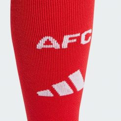 Getry Arsenal 24/25 Home. Białe legginsy sportowe damskie Adidas, bez wzorów, z materiału, do piłki nożnej. Za 109.00 zł.