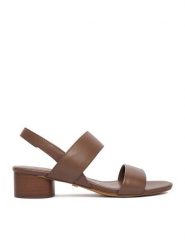 GINO ROSSI Sandały C-LP355740-1 Brązowy. Brązowe sandały damskie Gino Rossi, bez wzorów, ze skóry, bez obcasa, na słupku, bez zapięcia. Za 299.99 zł.