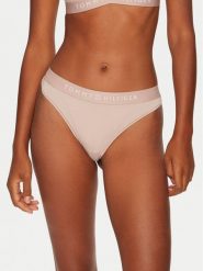 Tommy Hilfiger Stringi UW0UW05510 Beżowy. Brązowe stringi Tommy Hilfiger, bez wzorów, z syntetyku. Za 69.99 zł.