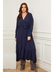 Plus Size Company Sukienka w kolorze granatowym rozmiar: 48. Niebieskie sukienki damskie Plus Size Company, bez wzorów, z tkaniny, klasyczne, bez ramiączek. Za 83.03 zł.