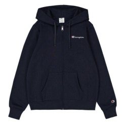 Bluza Damska Z Pełnym Zamkiem Błyskawicznym Z Markowym Rękawem. Niebieskie bluzy damskie Champion, bez wzorów, bez kaptura. Za 342.99 zł.