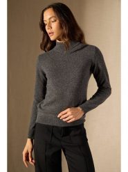 Perfect Cashmere Kaszmirowy sweter "Evelina" w kolorze antracytowym rozmiar: L. Czarne swetry klasyczne damskie Perfect Cashmere, l, z kaszmiru, bez kołnierzyka. Za 453.95 zł.