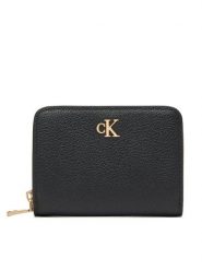 Calvin Klein Portfel Minimal Monogrm Lthr Med Flap Zi LV04F1064G Czarny. Czarne portfele damskie Calvin Klein, bez wzorów, ze skóry. Za 209.99 zł.