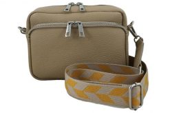 Listonoszka skórzana BARBERINI'S 944-2 beżowa. Brązowe shopper bag Barberinis, bez wzorów, ze skóry, bez dodatków. Za 239.99 zł.