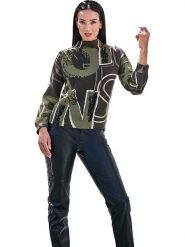 Heine Sweter w kolorze khaki rozmiar: 50. Brązowe swetry klasyczne damskie Heine, z bawełny, bez kołnierzyka. Za 108.74 zł.