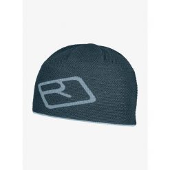 Czapka zimowa Ortovox Merino Logo Knit Beanie - dark arctic grey. Zielone czapki damskie ORTOVOX, na zimę, bez wzorów. Za 182.99 zł.