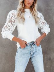 LA Angels Bluzka w kolorze białym rozmiar: S. Białe bluzki damskie LA Angels, s, bez wzorów, z koronki, bez kołnierzyka, bez ramiączek. Za 196.70 zł.