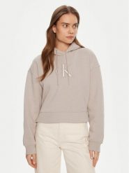 Calvin Klein Jeans Bluza J20J224718 Szary Relaxed Fit. Szare bluzy damskie Calvin Klein Jeans, l, bez wzorów, z bawełny, bez kaptura. Za 279.99 zł.