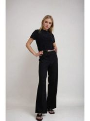 Monki Spodnie w kolorze czarnym rozmiar: 44. Czarne spodnie materiałowe damskie Monki, bez wzorów, z materiału. Za 52.95 zł.