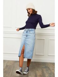 Soft Cashmere Golf w kolorze granatowym rozmiar: 34/36. Niebieskie golfy damskie Soft Cashmere, bez wzorów, z kaszmiru, bez ramiączek. Za 114.45 zł.